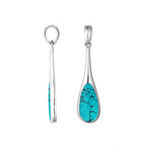 Sterling silver teardrop pendant with vibrant turquoise shell – handcrafted Bali jewelry, a colorful and meaningful gift